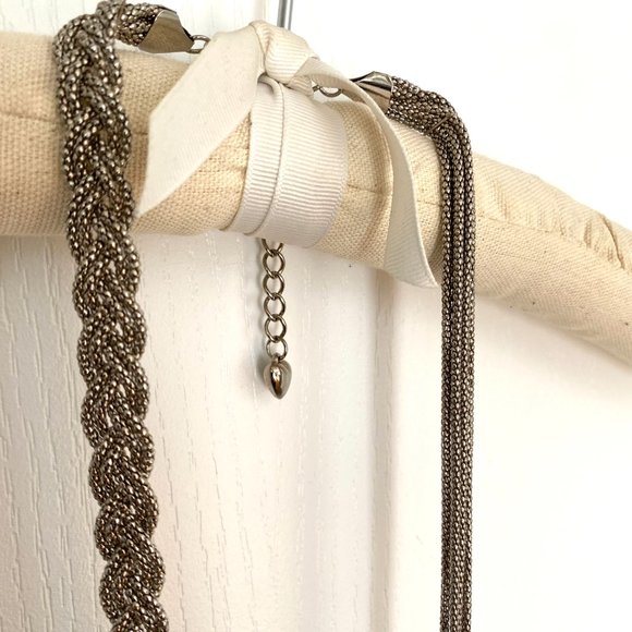 Vintage Silver Tone Long Braided Rope Necklace from Bloomingdales - Picture 8 of 13